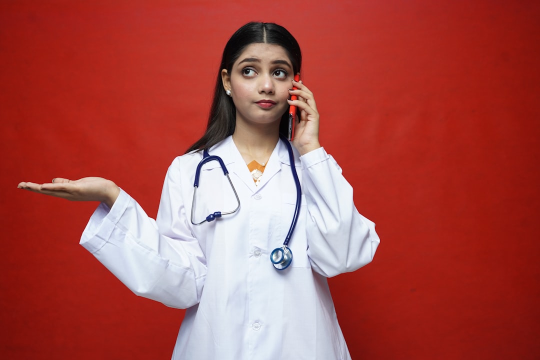 a doctor talking on the phone