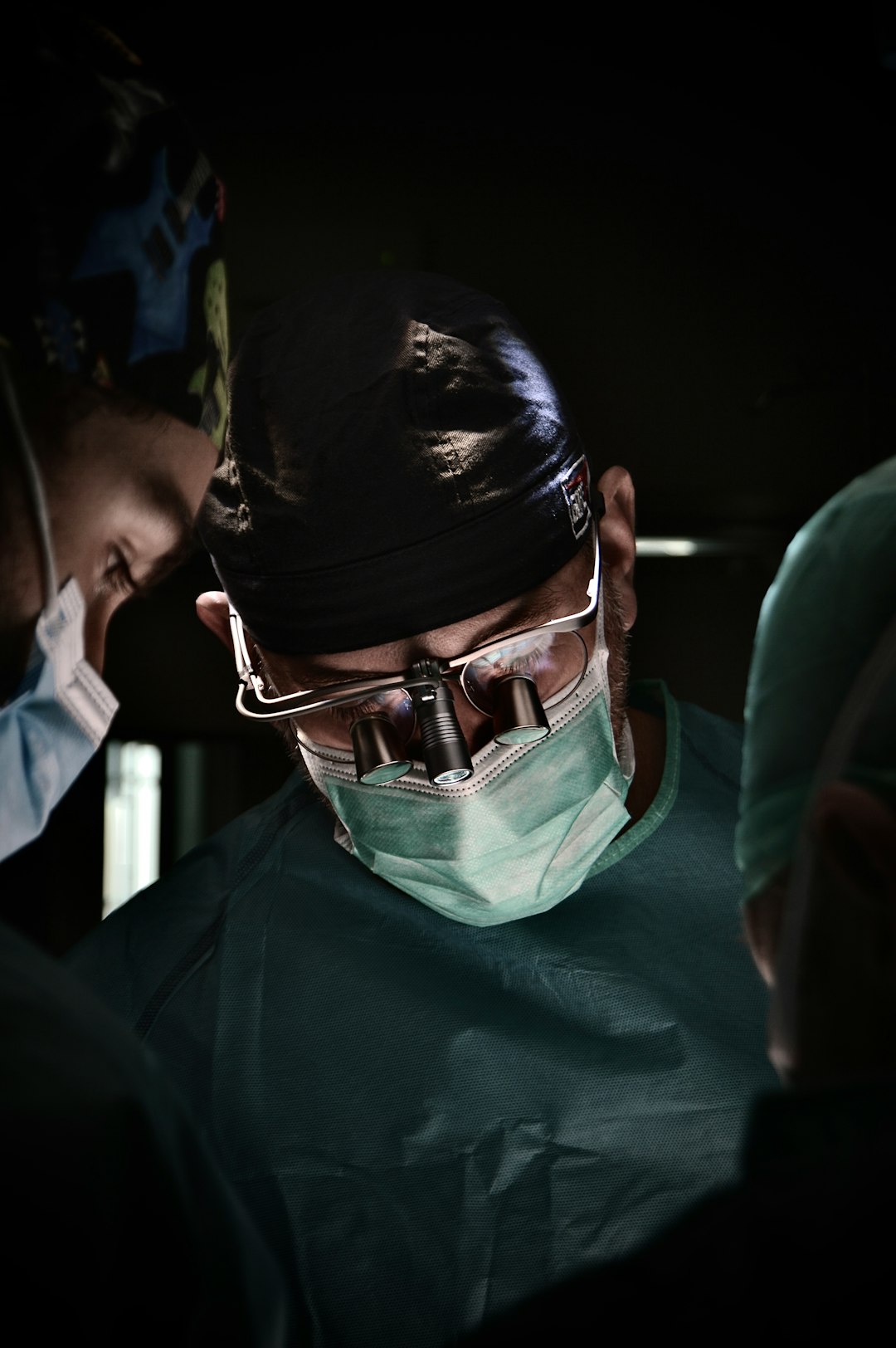 Surgeons focused during a medical operation